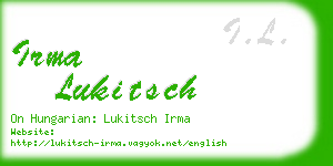 irma lukitsch business card